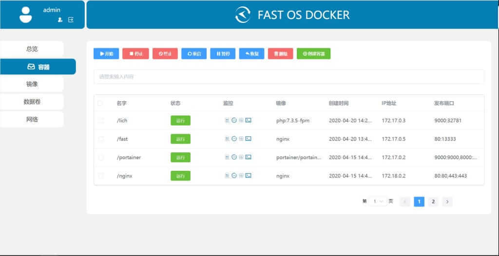 Docker 管理面板：Fast Os Docker